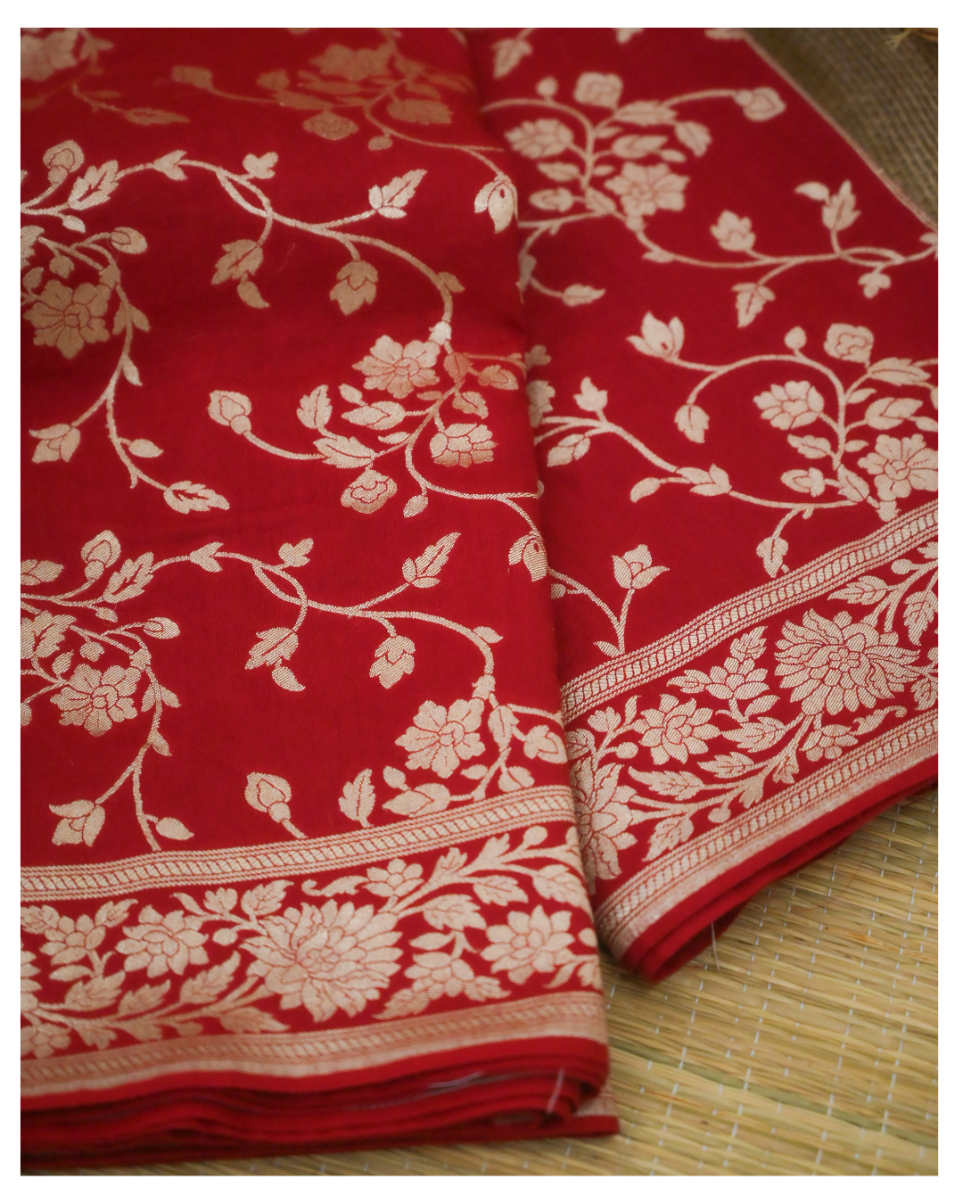 Moonga Silk  Water Zari Banarasi Silk Saree