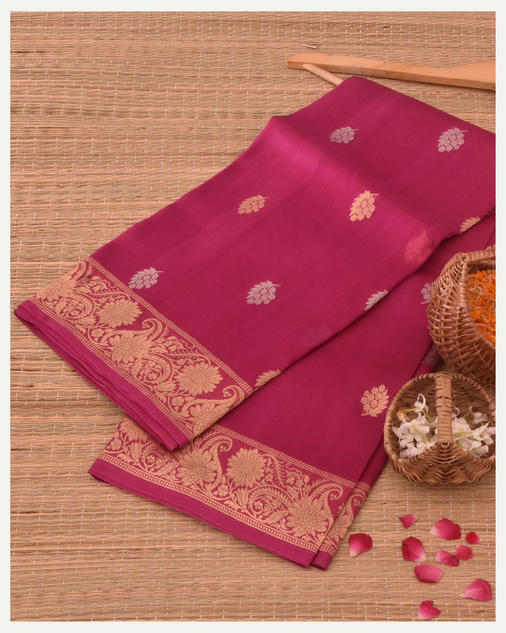 Pure Banarasi Handloom Kora Silk Saree