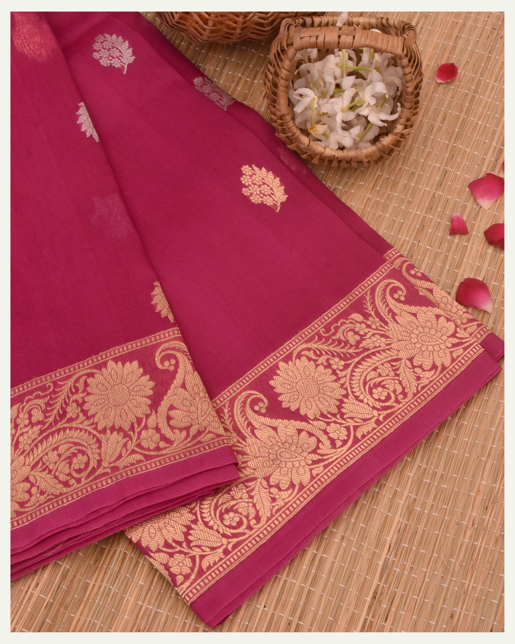 Pure Banarasi Handloom Kora Silk Saree