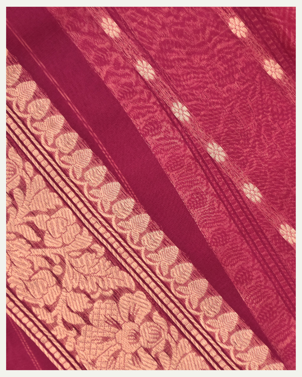 Onion Pink Pure Banarasi Handloom Kora Silk Saree