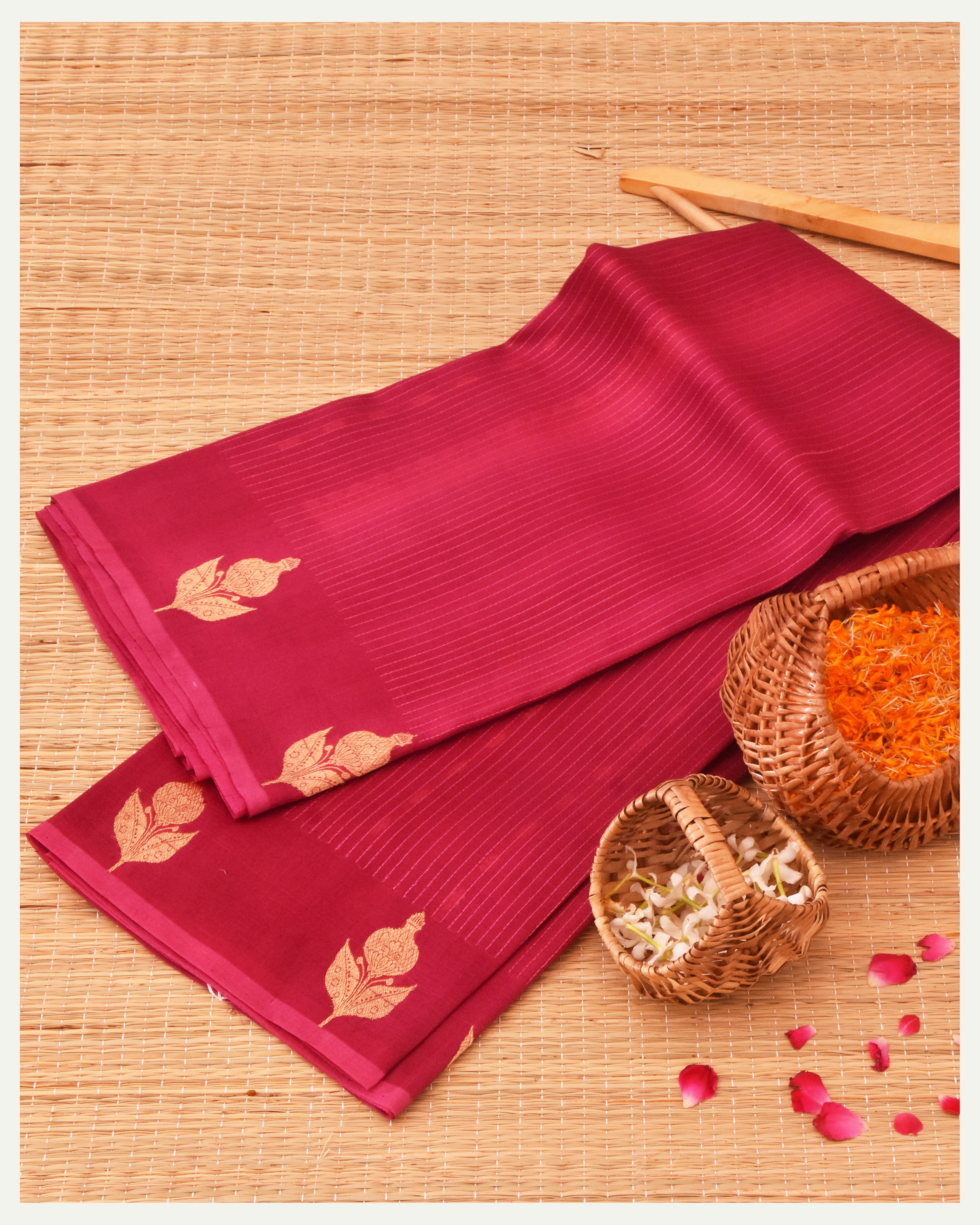 Pure Banarasi Handloom Kora Silk Saree