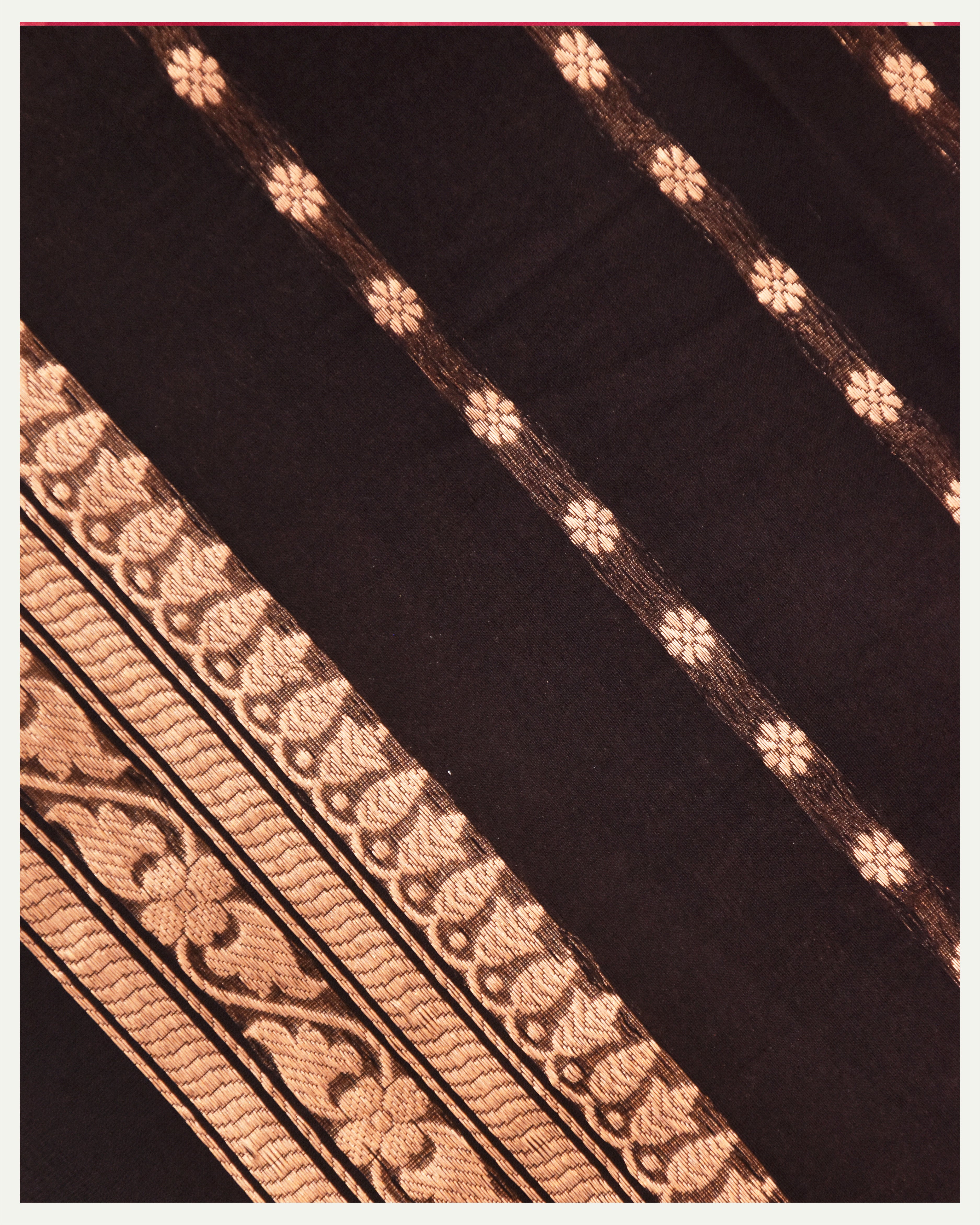 Black Pure Kora silk Handloom Banarasi Saree