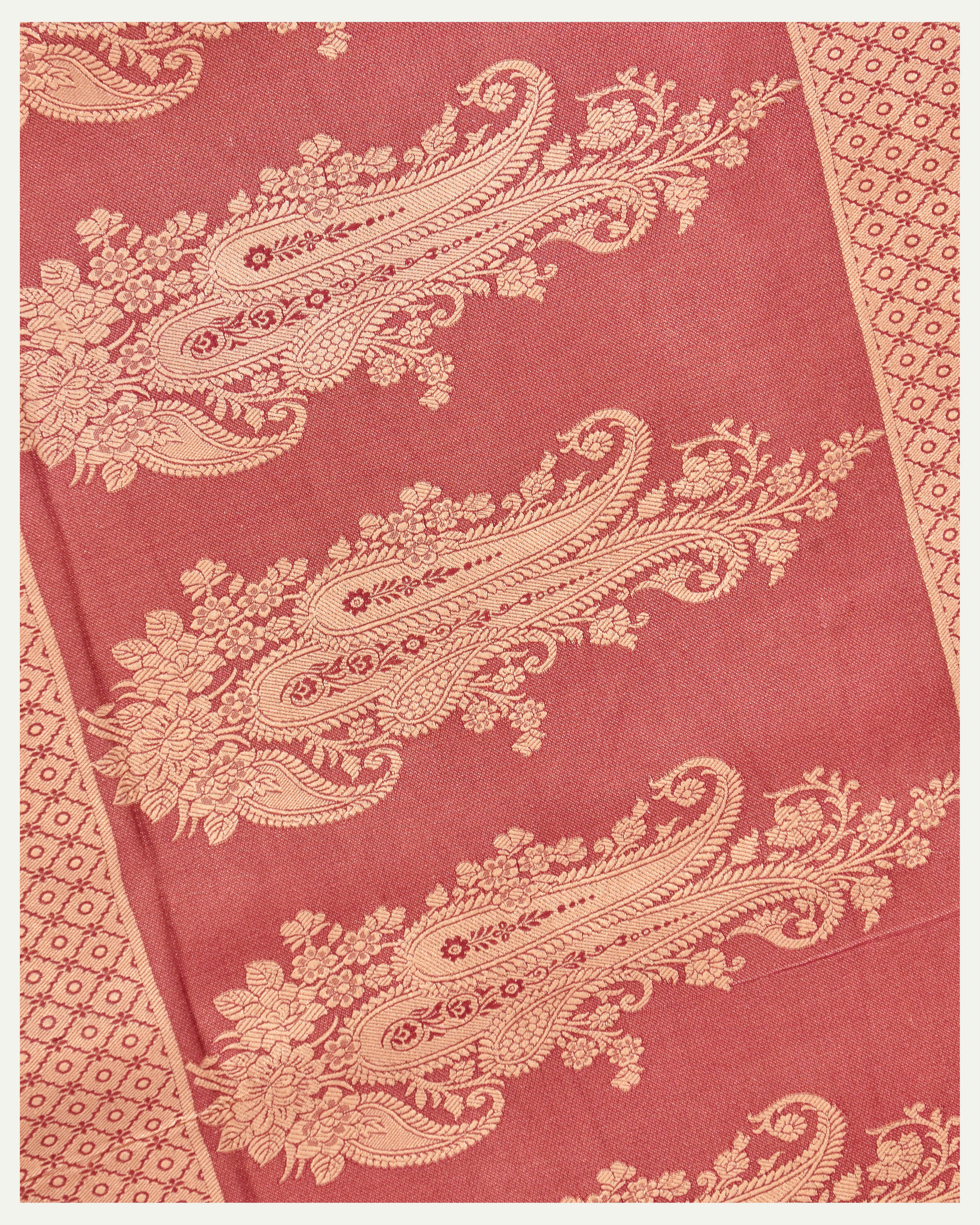 Maroon Pure Khaddi Georgette Handloom Banarasi Saree