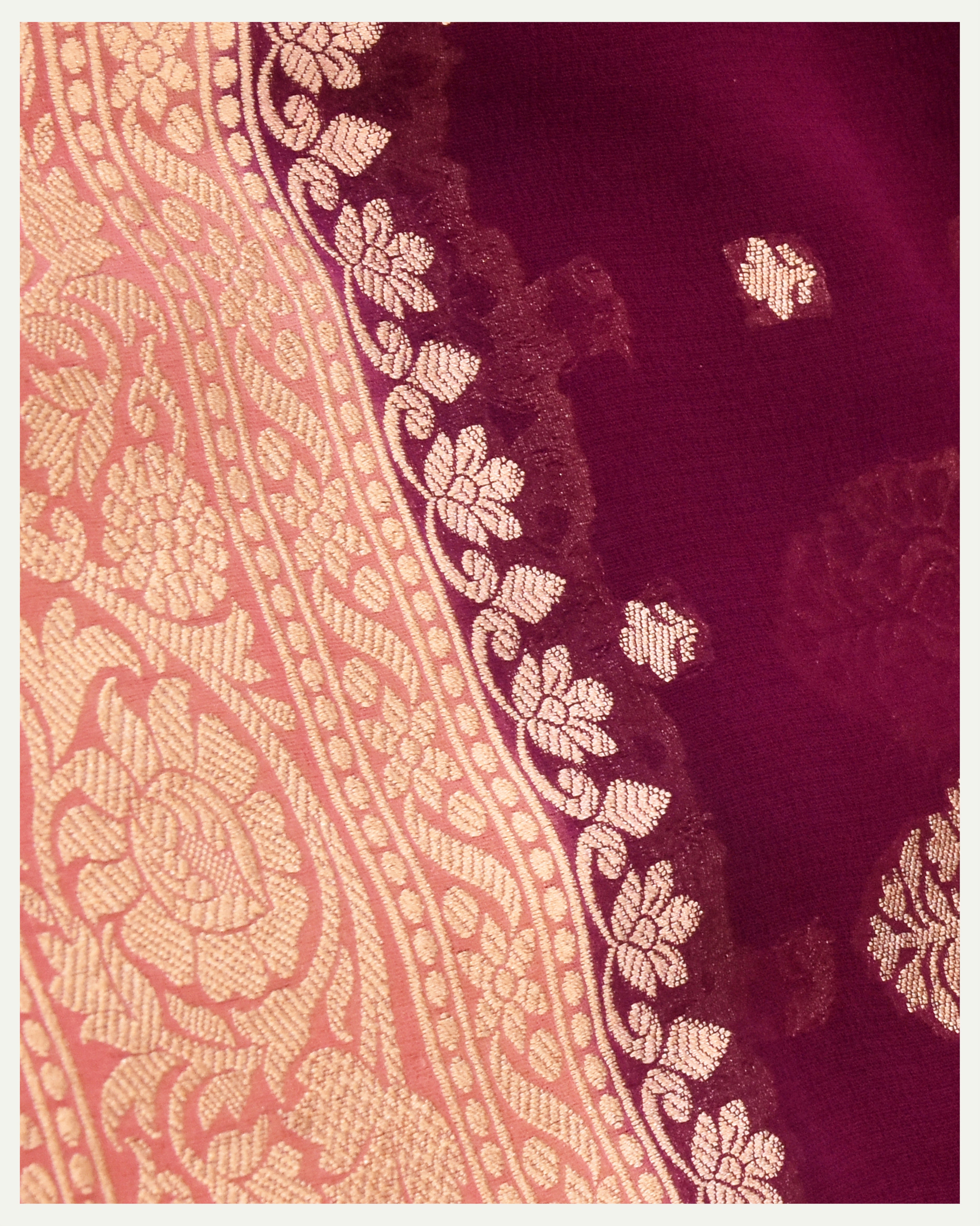 Purple Boota Banarasi Khaddi Georgette Saree