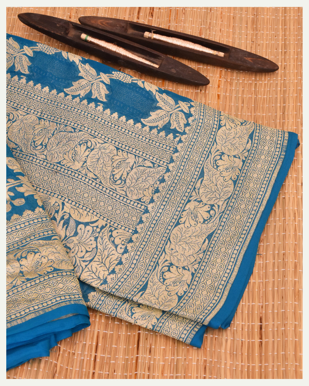 Khaddi Georgette Handloom Banarasi Saree