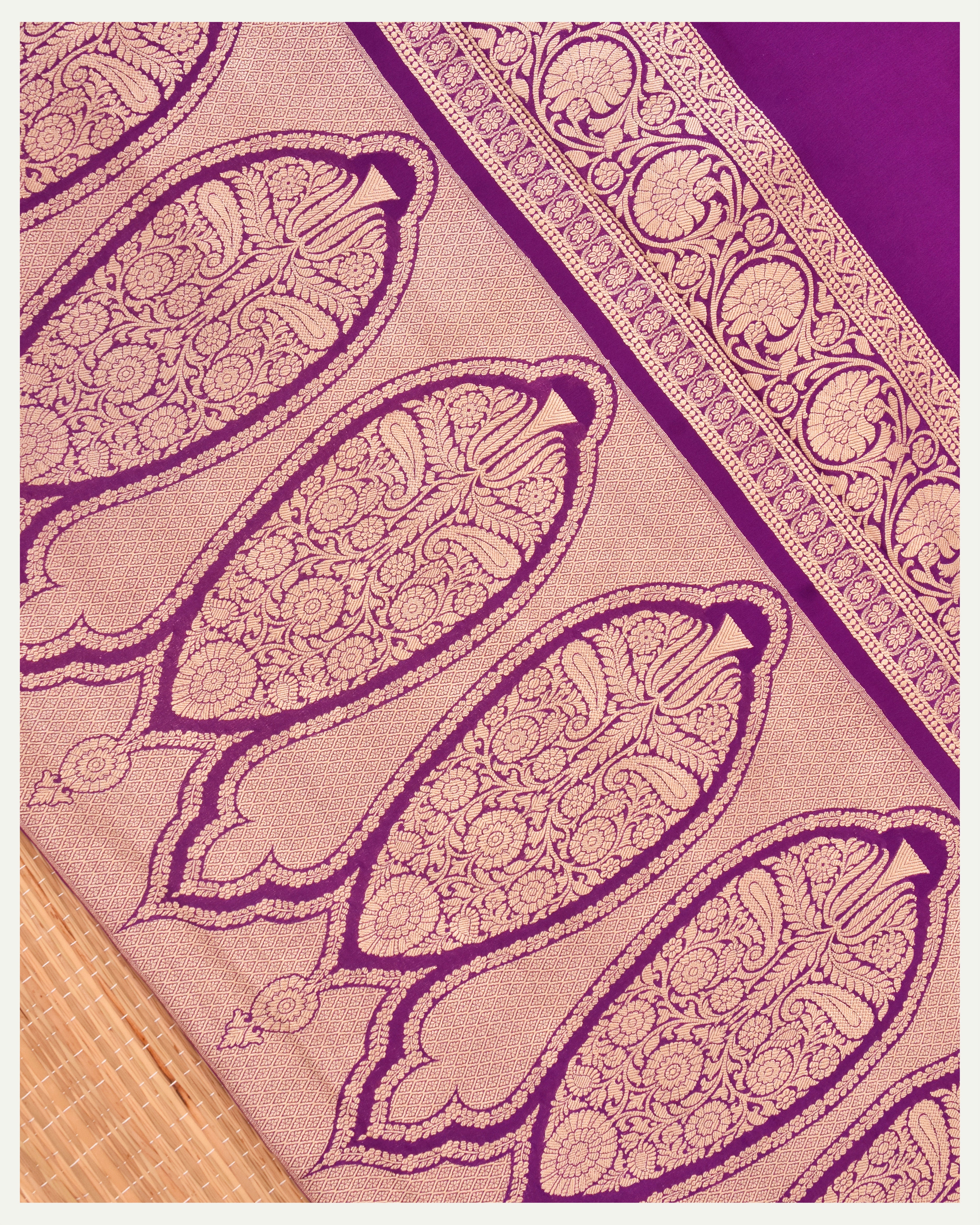 Purple Banarasi Khaddi Georgette Saree